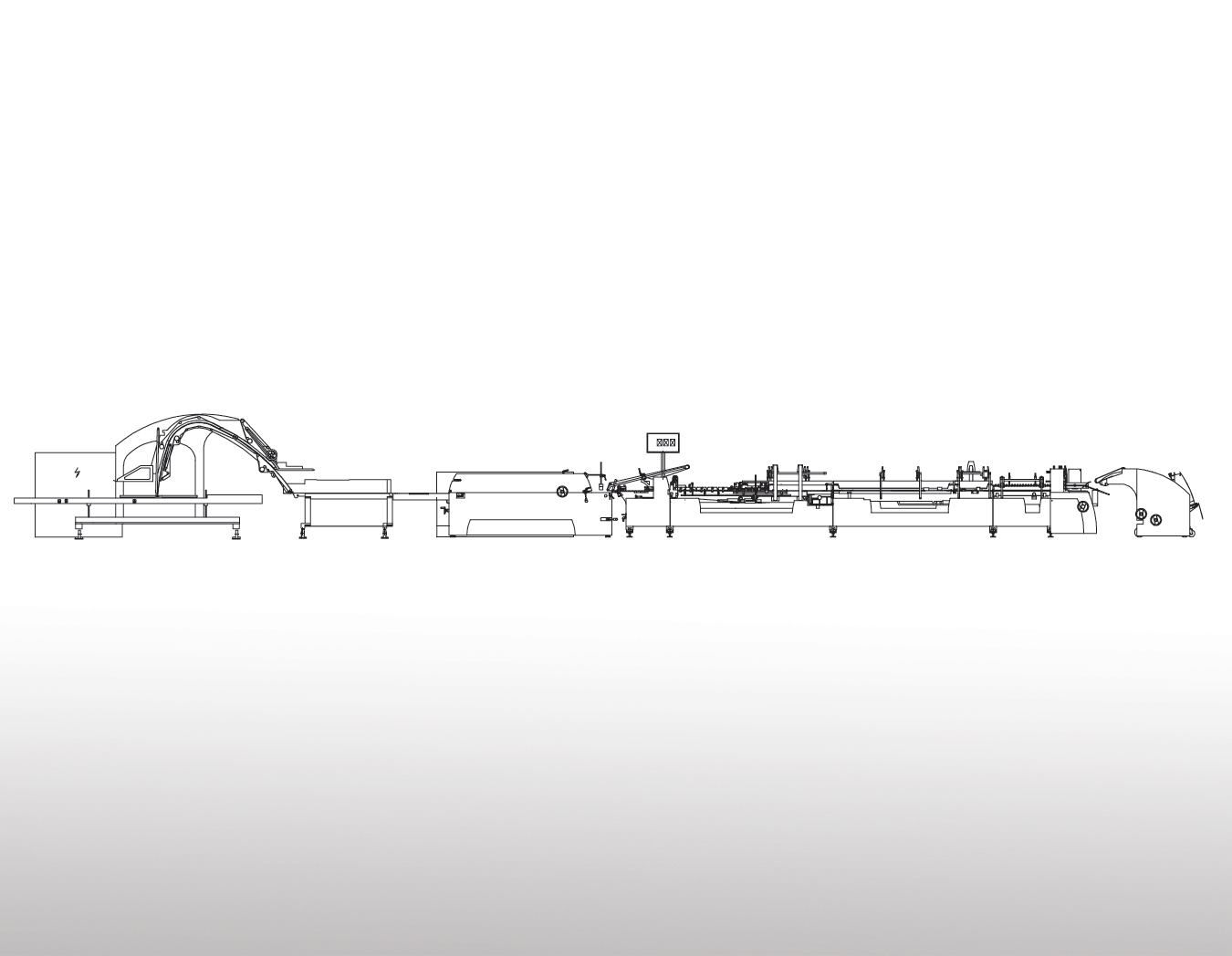 自动糊盒生产线
技术描述：糊盒机自动上料技术
实现从上料、翻转、糊盒到装箱、码垛一气呵成的高自动化生产线，更少的人工参与，每小时可自动打包超过200,000个纸盒 ,提速50%；